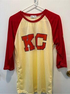 KC monarchs Jersey Top — Red and Cream